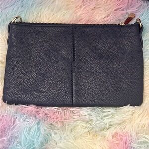 Coach Dark Blue Leather Wristlet